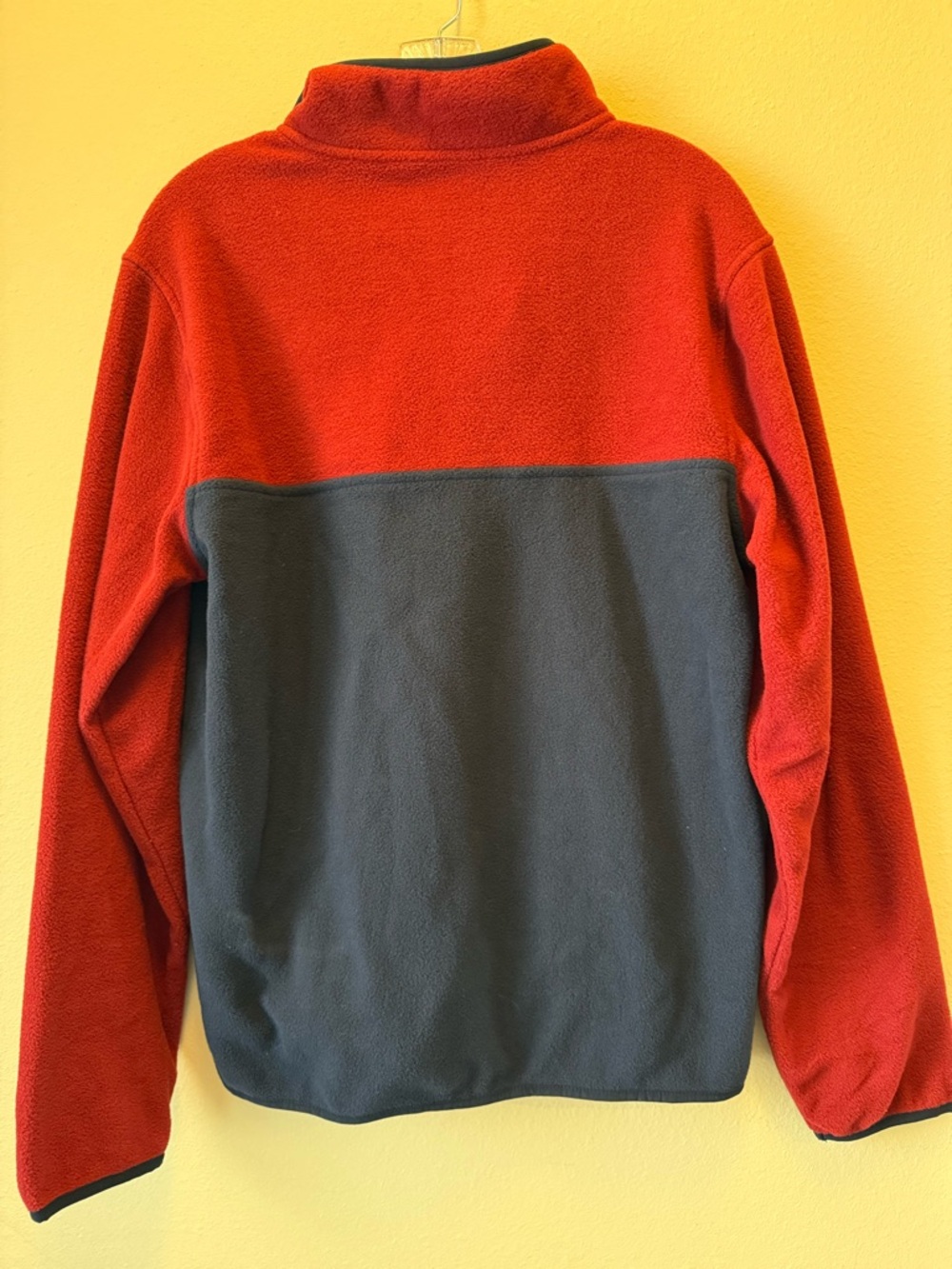 Land’s End Men Colorblock Burgundy Red Soft Fleece MD Quarter Button Sweater NWT - Picture 11 of 14
